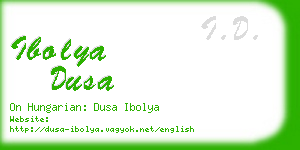 ibolya dusa business card
